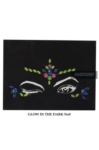 Foszforeszkáló+UV öntapadós arc-ékszer szett