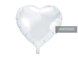 Szív alakú fólia lufi fehér (45 cm)